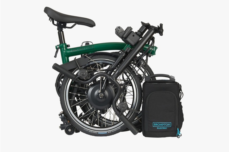 Brompton Electric C-Line High Bar Folding Bike 2023 Racing Green-3