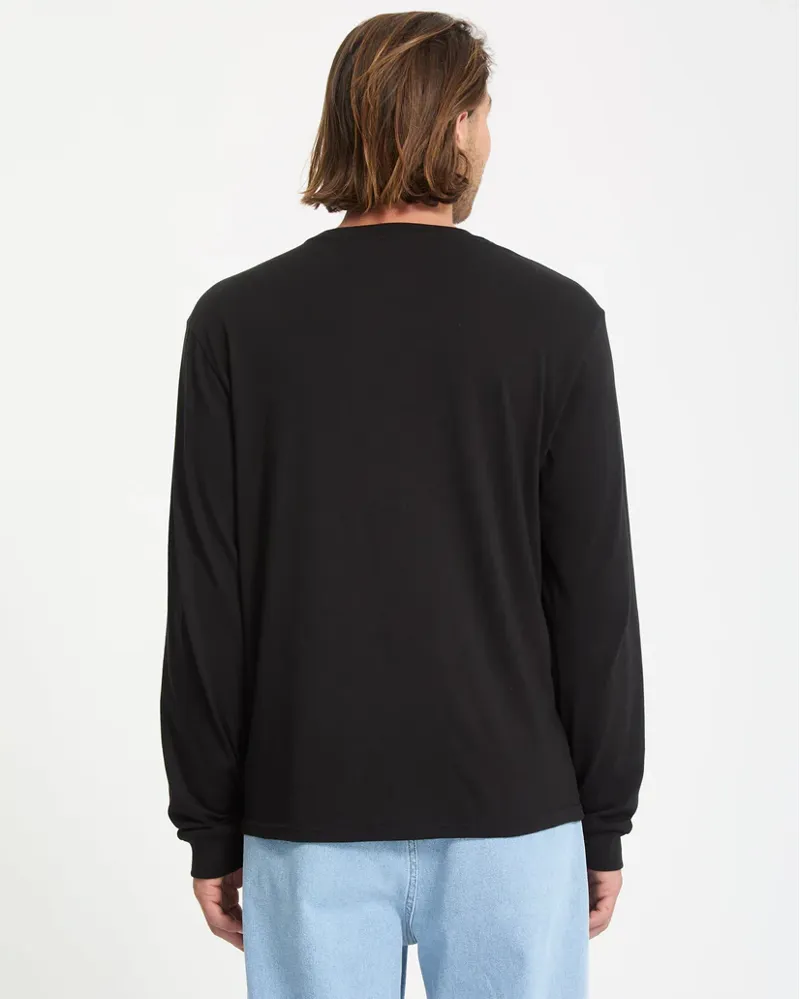 Volcom Stone Blanks Long Sleeve Tee Shirt Black-1