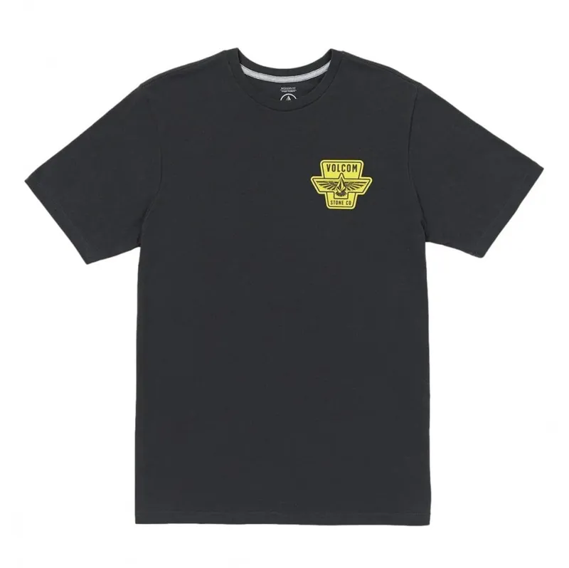 Volcom Wing IT Short Sleeve Tee Shirt Washed Black Heather
