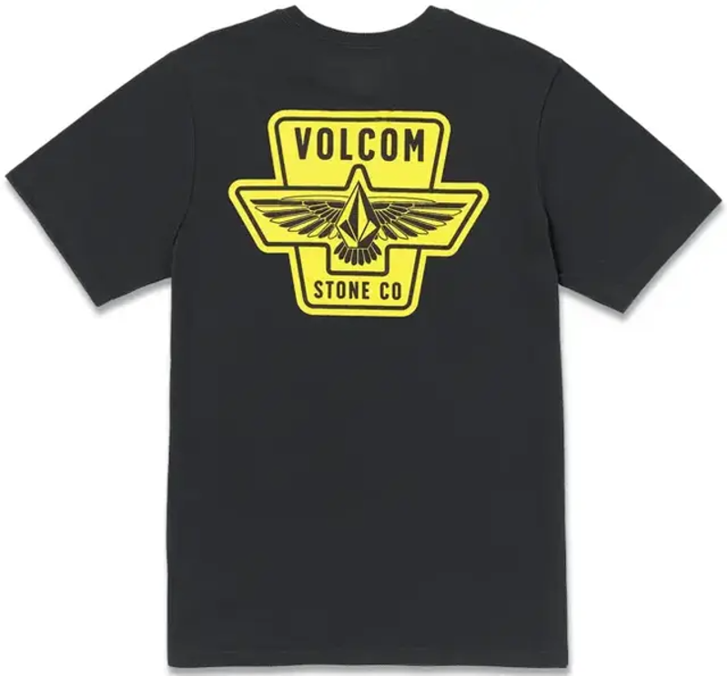 Volcom Wing IT Short Sleeve Tee Shirt Washed Black Heather-1