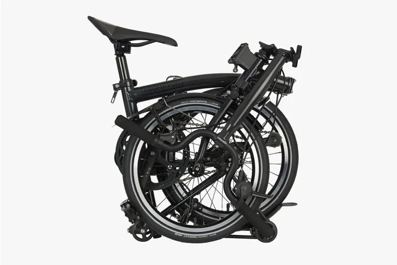 Brompton P-Line Urban With Rack Mid Bar Folding Bike 2023 Midnight Black-3