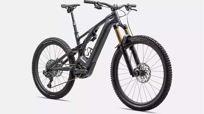 Specialized Levo S-Works Electric Bike 2024 Gloss Black Liquid Metal/Satin Black Chrome Foil-1