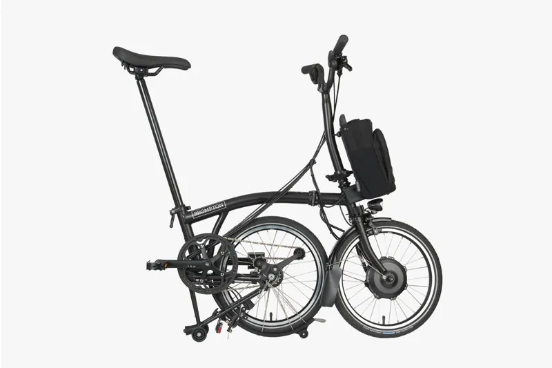 Brompton Electric C-Line Explore Mid Bar Folding Bike 2023 Black-2