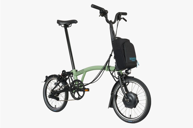 Brompton Electric C-Line High Bar Folding Bike 2023 Matcha Green-1