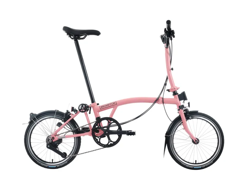 Brompton C Line 12 Speed Mid Bar Folding Bike 2025 Flamingo Pink