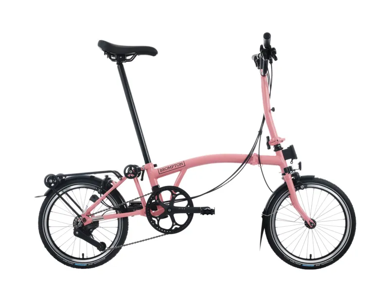 Brompton C Line 12 Speed Mid Bar With Roller Rack Folding Bike 2025 Flamingo Pink