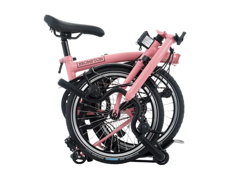 Brompton C Line 12 Speed Mid Bar With Roller Rack Folding Bike 2025 Flamingo Pink-3
