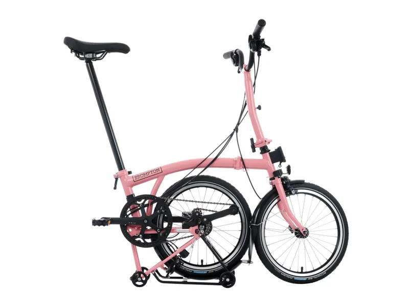 Brompton C Line 12 Speed Mid Bar With Roller Rack Folding Bike 2025 Flamingo Pink-2