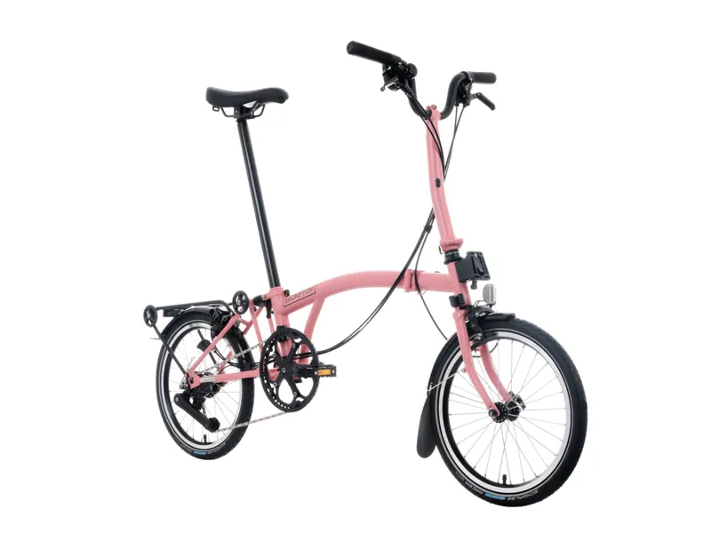 Brompton C Line 12 Speed Mid Bar With Roller Rack Folding Bike 2025 Flamingo Pink-1