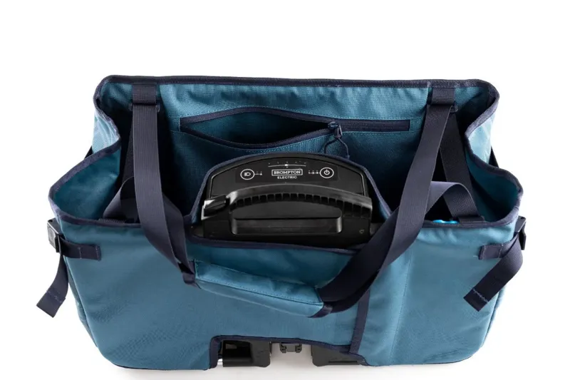Brompton Bright Night Electric Basket Bag Reflective Blue-3