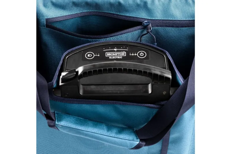 Brompton Bright Night Electric Basket Bag Reflective Blue-2