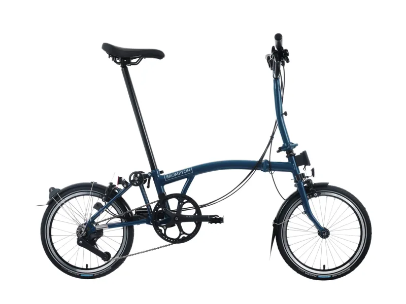 Brompton C Line 12 Speed Mid Bar With Roller Rack Folding Bike 2025 Ocean Blue