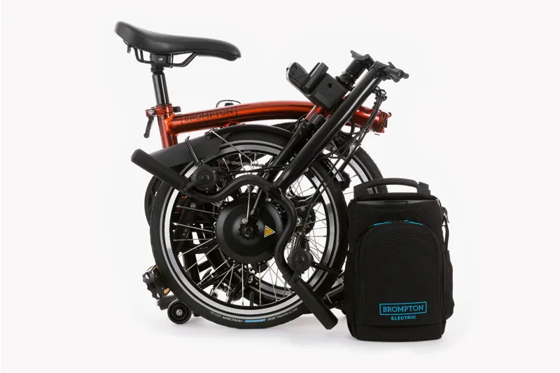 Brompton Electric C-Line Explore High Bar Electric Folding Bike 2022  Flame Lacquer-3