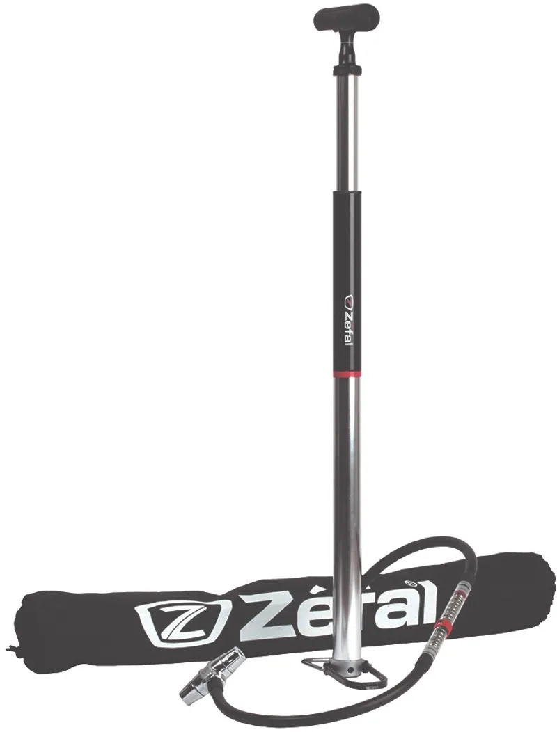 Zefal Profil Travel Floor Pump with Gauge Silver-1