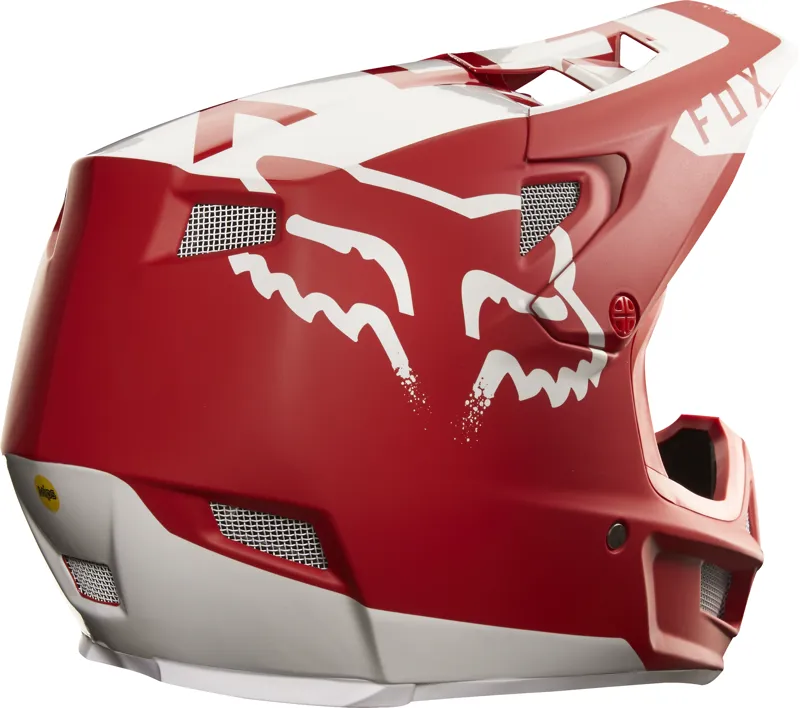 Fox Rampage Pro Carbon Moth Full Face Helmet Red/White-3