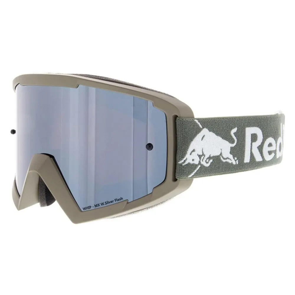 Red Bull SPECT Eyewear Red Bull Spect MX Goggles Warm Grey/Olive Green/Grey Silver Flash Lens