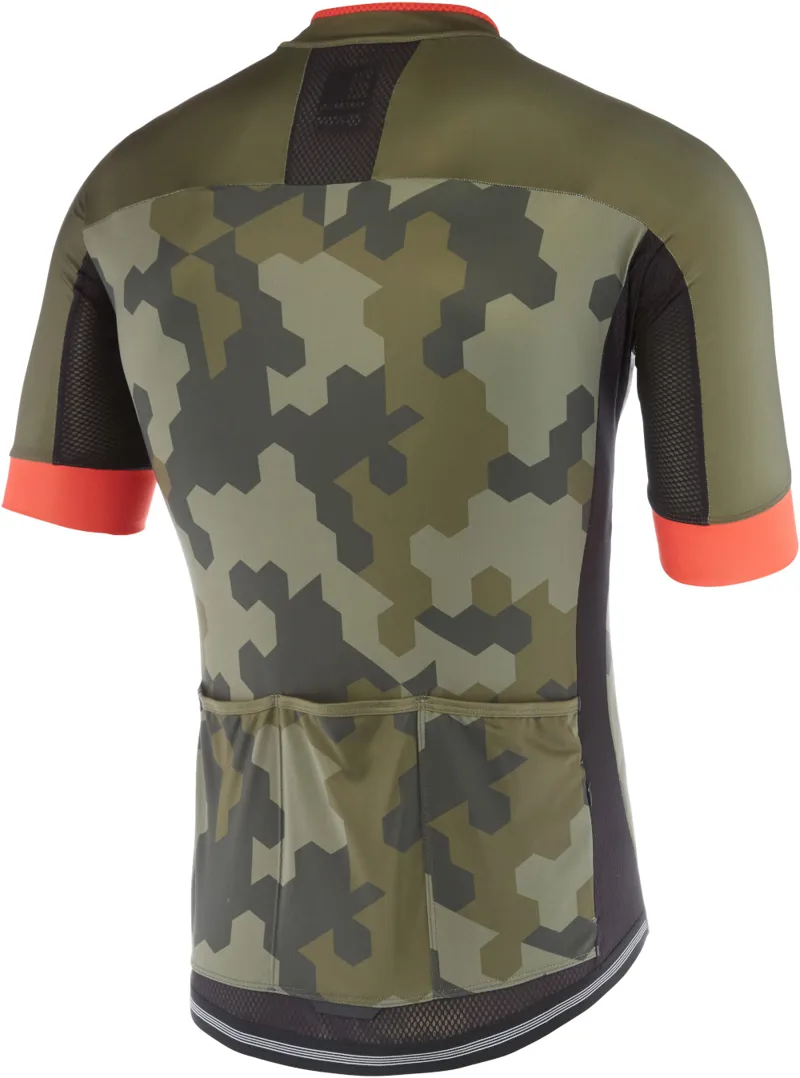 Madison RoadRace Apex Hex Camo SS Jersey Olive/Red-1
