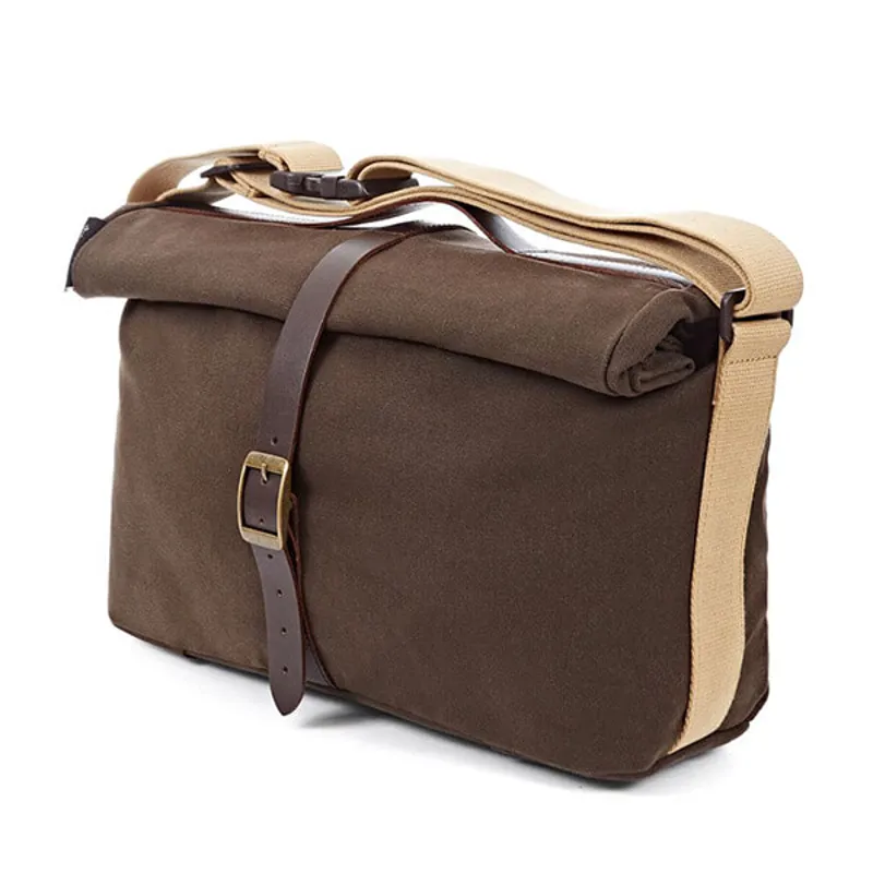 Brompton Roll Top Bag and Frame Khaki Waxed Canvas