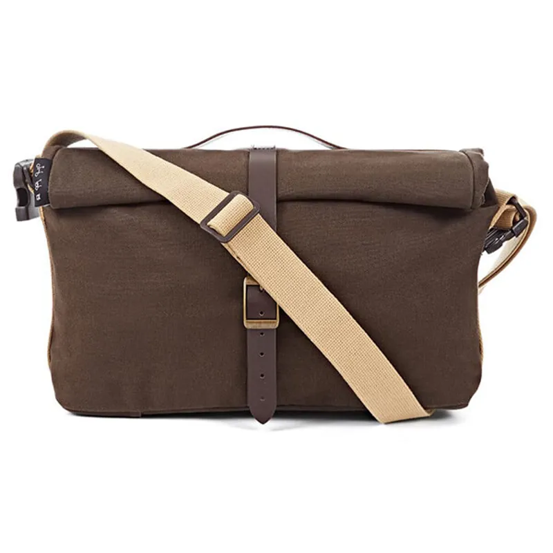 Brompton Roll Top Bag and Frame Khaki Waxed Canvas-4