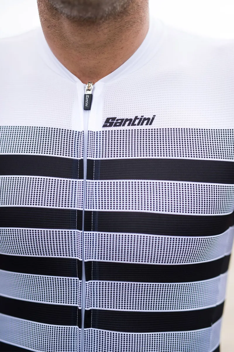 Santini Genio Road Skinsuit BLack / white-4