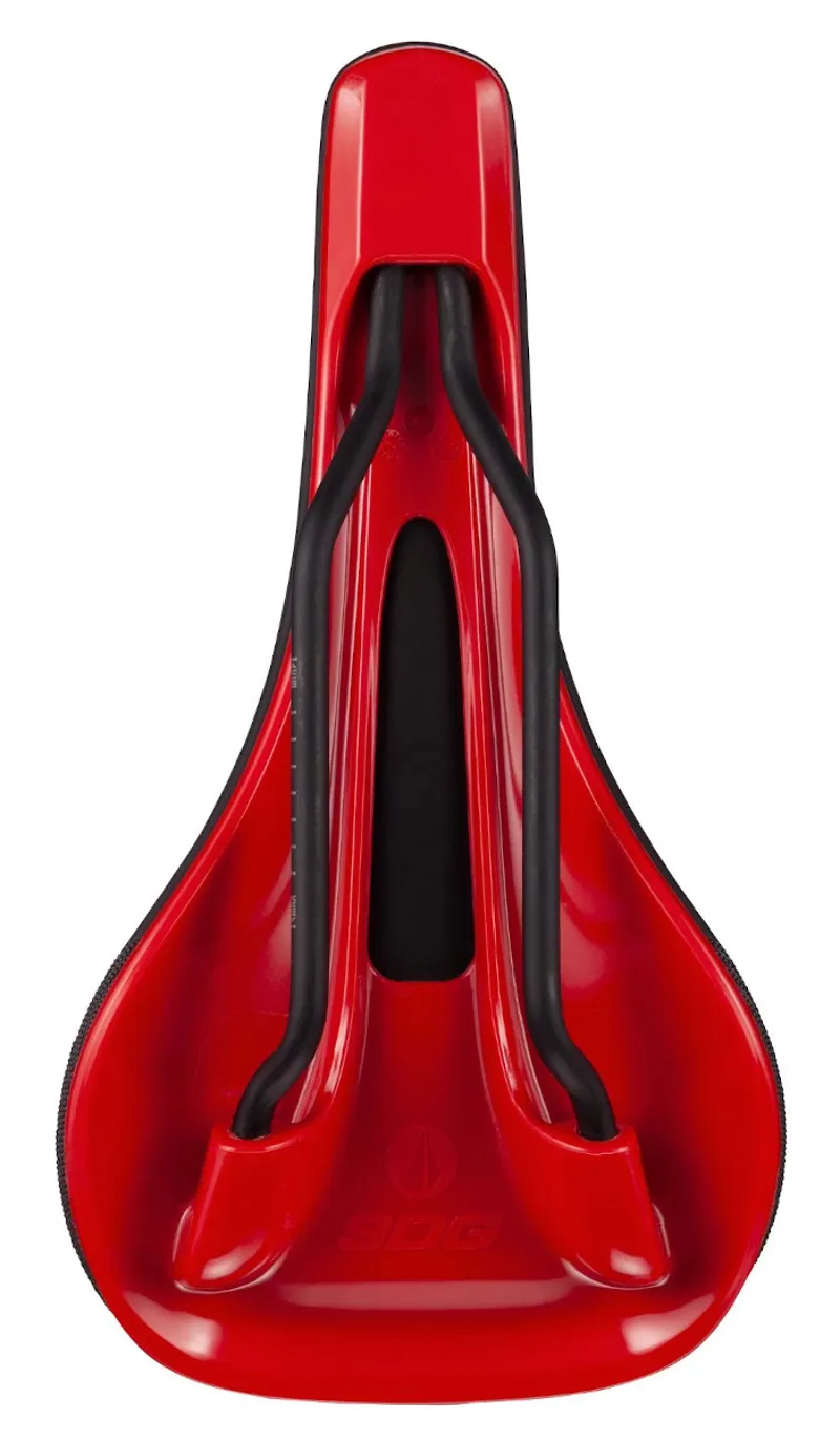 SDG Bel Air 3.0 Lux-Alloy Rail Saddle Black Microfibre Top/Red Base-1