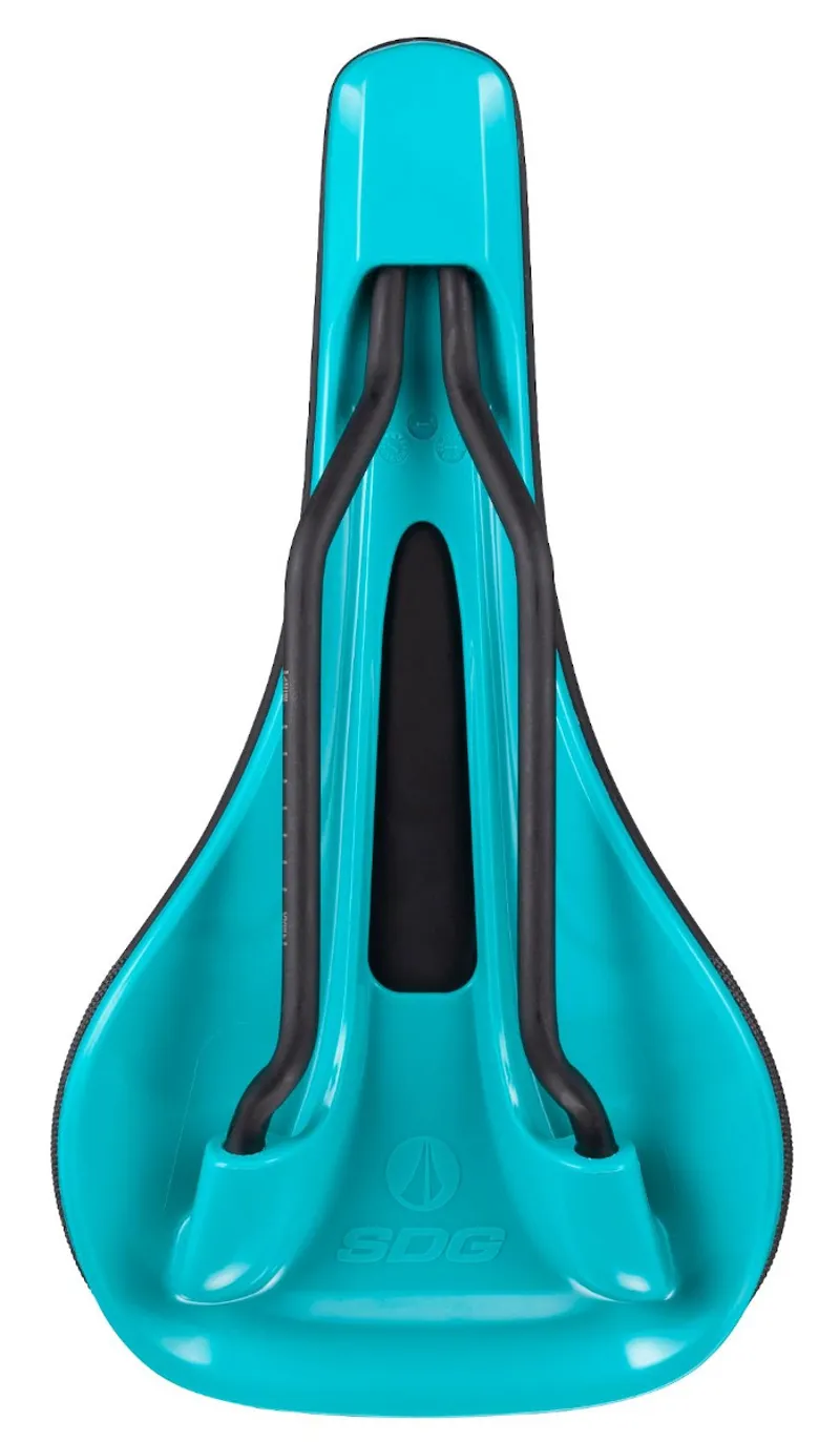 SDG Bel Air 3.0 Lux-Alloy Rail Saddle Black Microfibre Top/Turquoise-1
