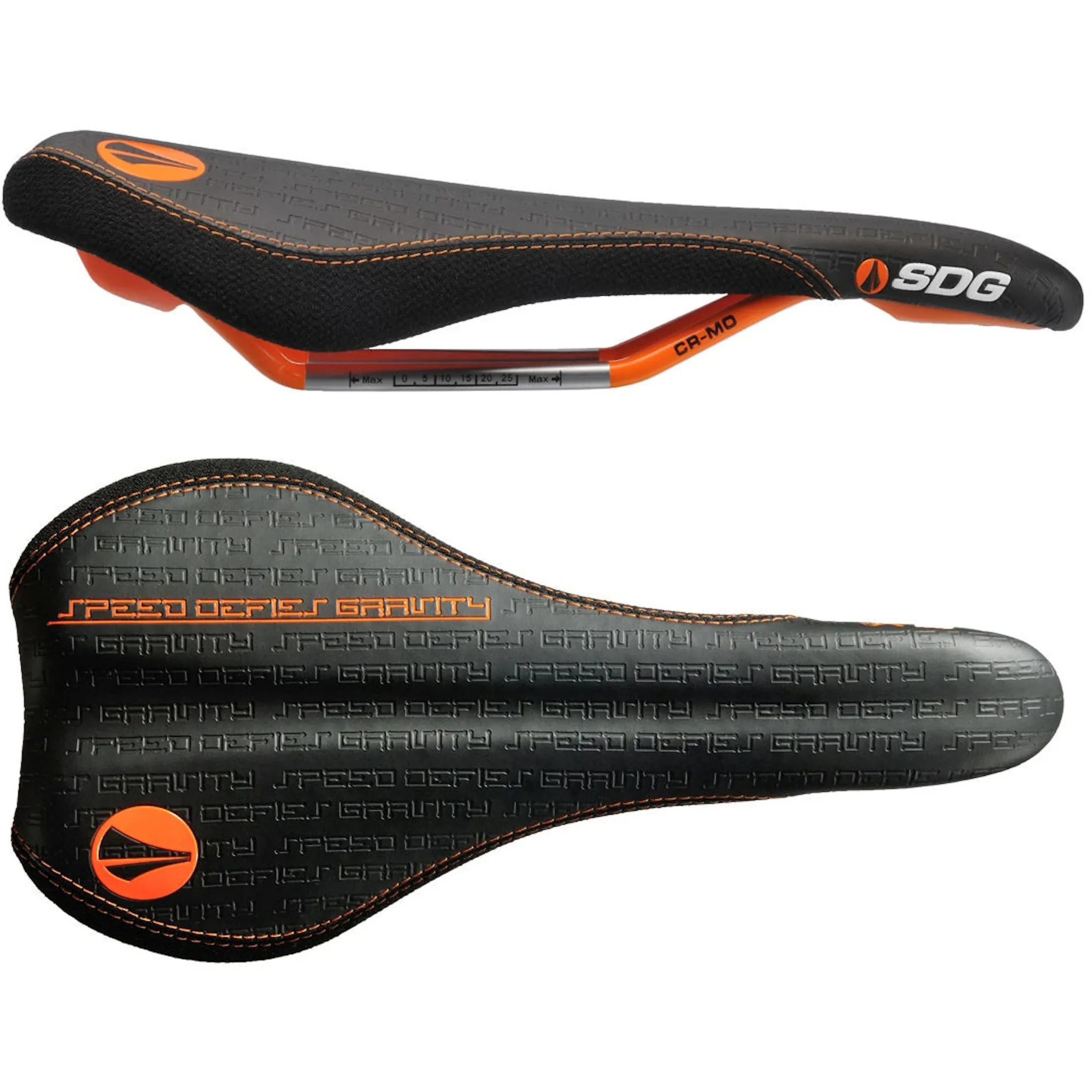 SDG Fly MTB Cro-Mo Rail Saddle Black/Neon Orange1