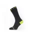 SealSkinz Waterproof All Weather Mid Length Sock with Hydrostop Black/Yellow
