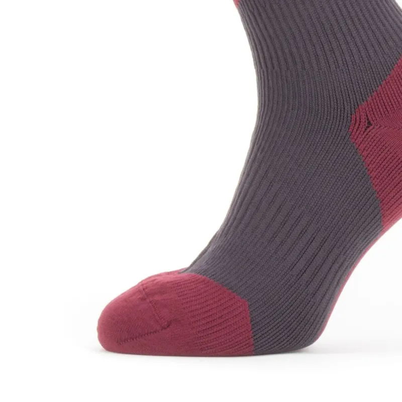 SealSkinz Cold Weather Knee Length Sock Grey/Red/White-1