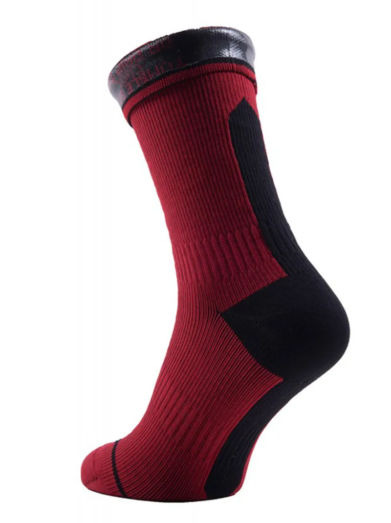 SealSkinz Thin Mid Socks with Hydrostop Red/Black