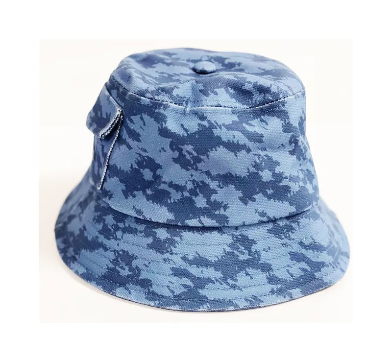 SealSkinz Lynford Waterproof Skinz Print Canvas Bucket Hat Navy-1