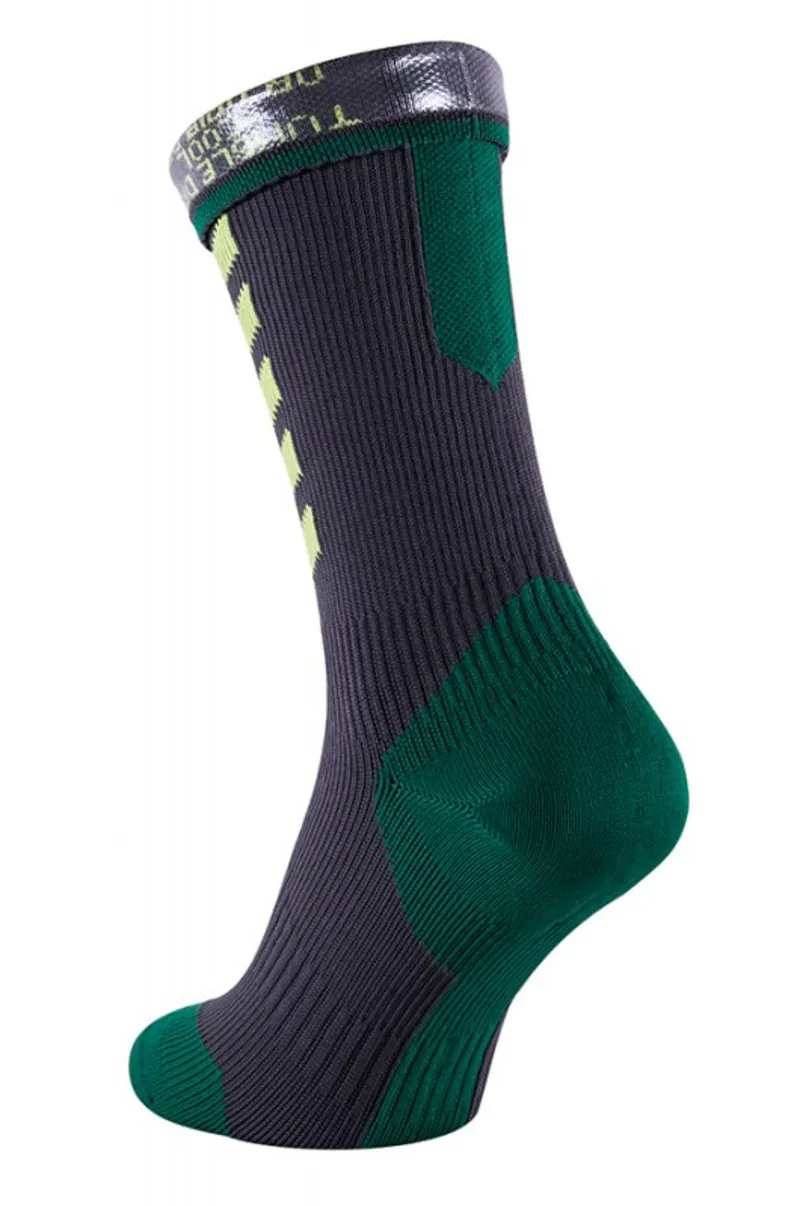SealSkinz MTB Mid Socks with Hydrostop Anthracite/Leaf/Lime