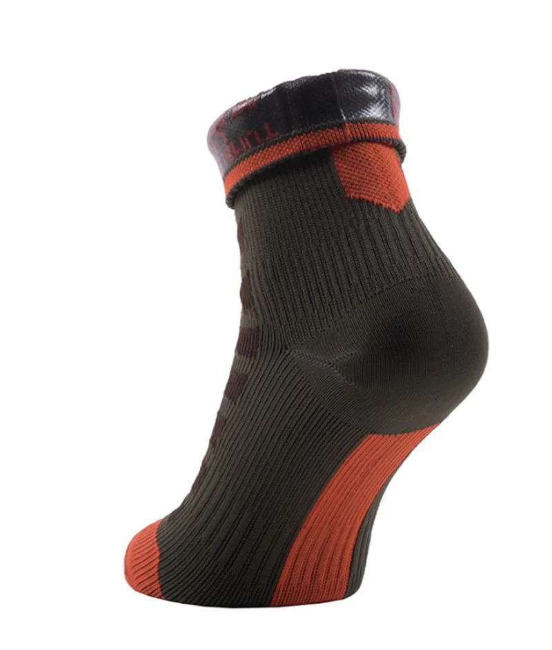 SealSkinz MTB Ankle Socks with Hydrostop Olive/Brown/Orange