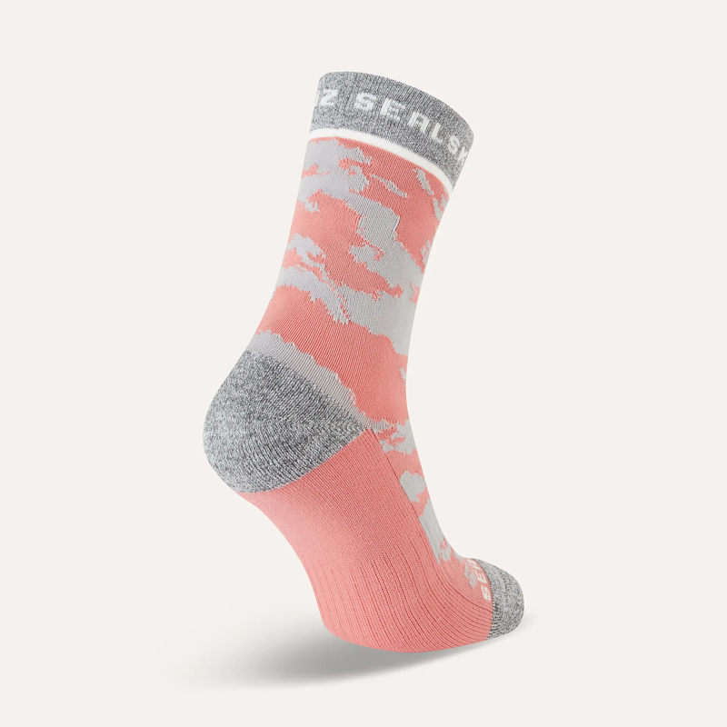 SealSkinz Reepham Mid Length Jacquard Active Sock Women Pink/Light Grey Marl/Cream-1