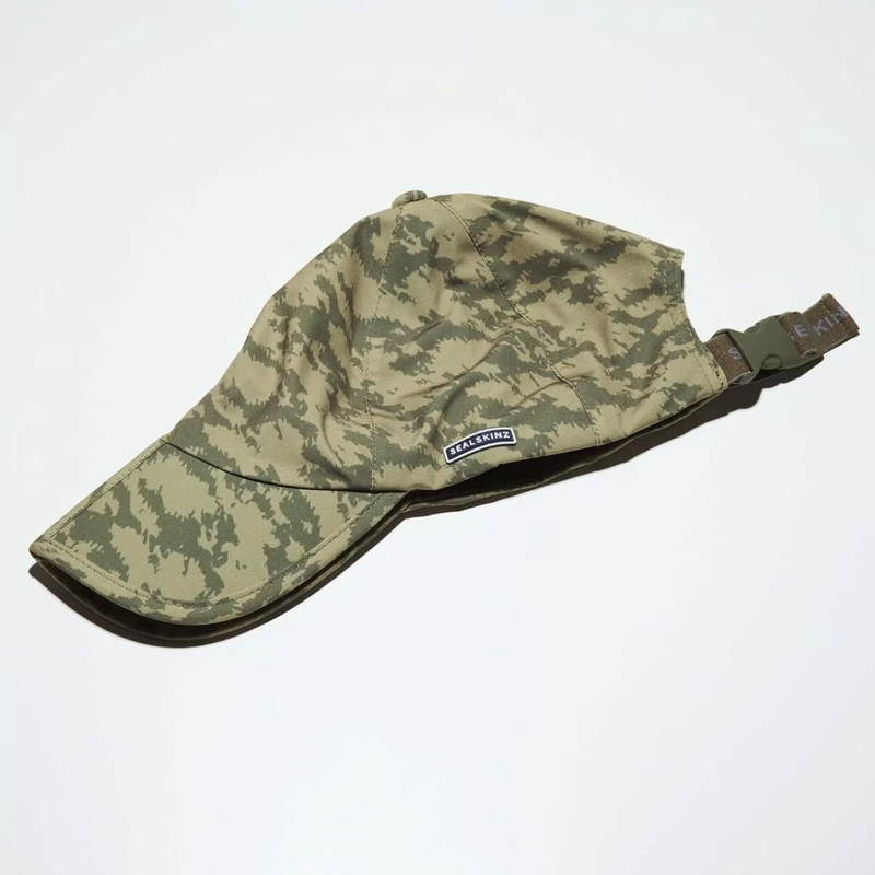 SealSkinz Salle Waterproof Skinz Print Foldable Peak Cap One Size Olive-1