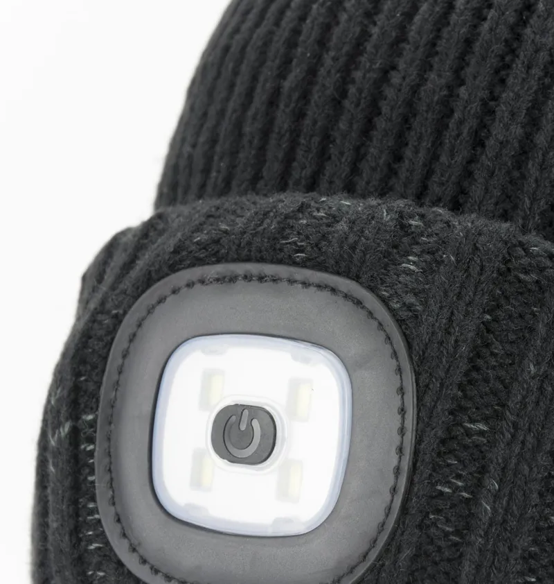 SealSkinz Waterproof Cold Weather LED Roll Cuff Beanie Black-1