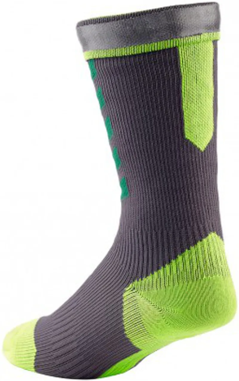 Sealskinz MTB Thin Mid Socks with Hydrostop Anthracite/Leaf/Lime