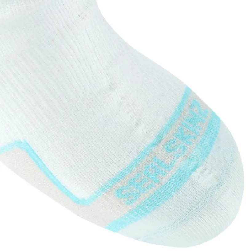 SealSkinz Thin Mid Length Womens Socks White/Aqua-2