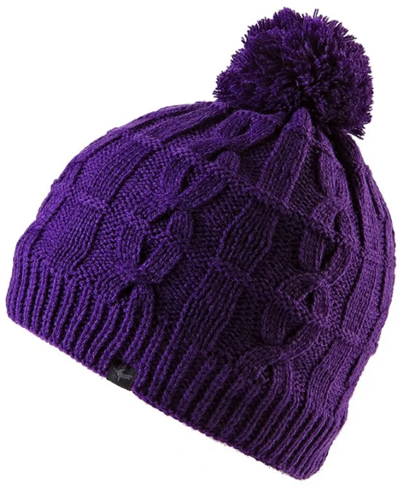 SealSkinz Waterproof Cable Knit Bobble Hat Purple-1