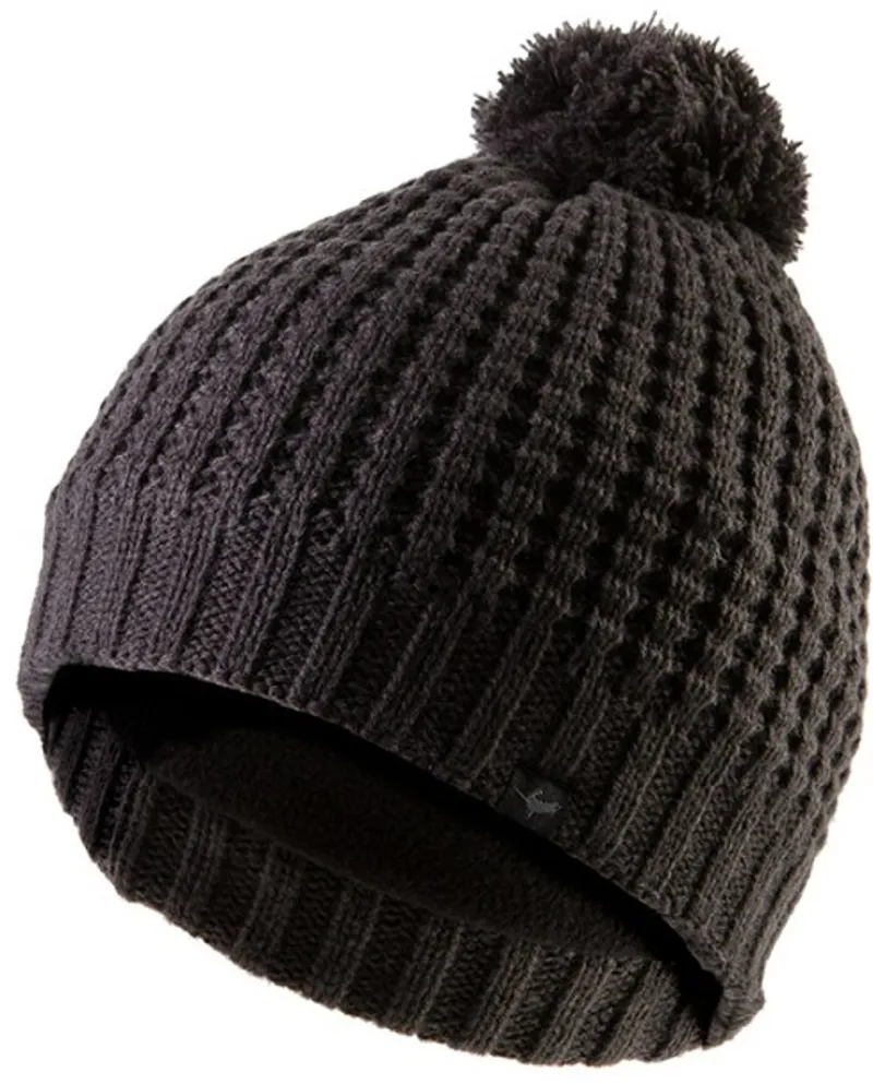 SealSkinz Waterproof Waffle Knit Bobble Hat Grey