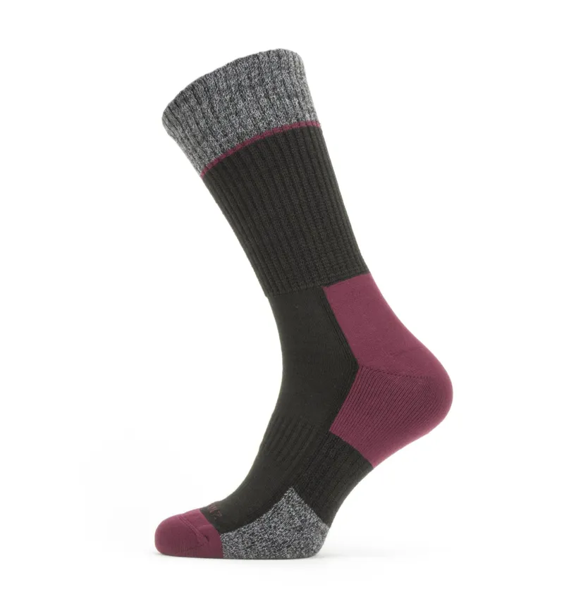 SealSkinz Solo QuickDry Mid Length Sock Black/Grey/Red