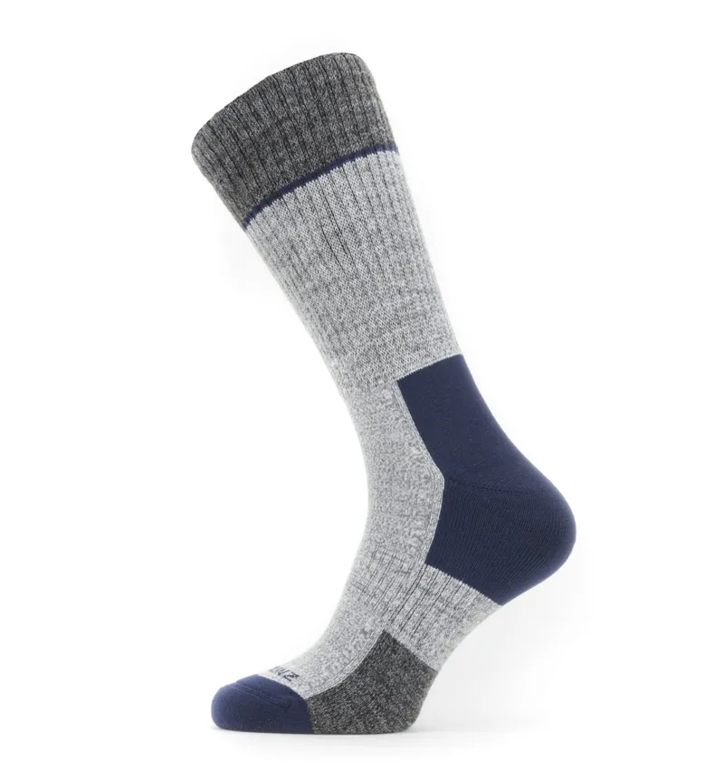 SealSkinz Solo QuickDry Mid Length Sock Grey/Navy Blue