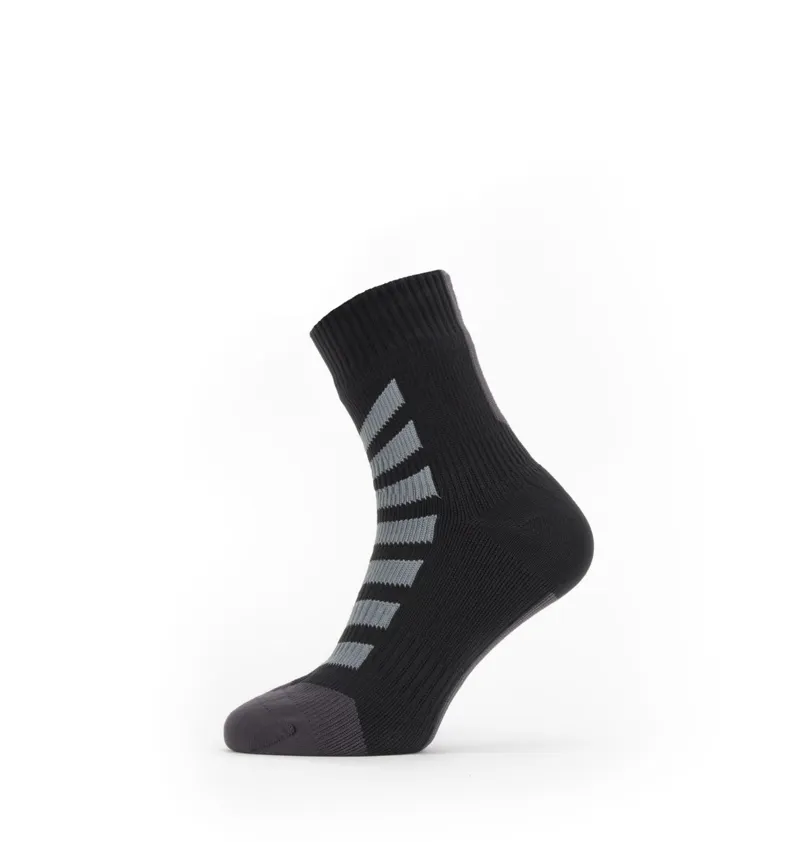 SealSkinz All Weather Ankle Length Sock with Hydrostop Black/Grey/Wht
