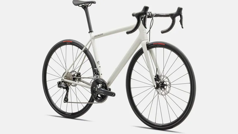 Specialized Aethos Comp Road Bike 2024 Gloss Dune White/Metallic Spruce-1
