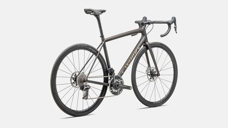 Specialized Aethos S-Works Red AXS Road Bike 2025 Satin Doppio/Gunmetal Dry Brushed/Gold Pearl-2