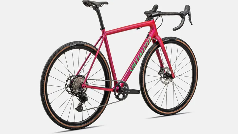 Specialized Crux Comp Gravel Bike 2024 Gloss Vivid Pink/Electric Green-2