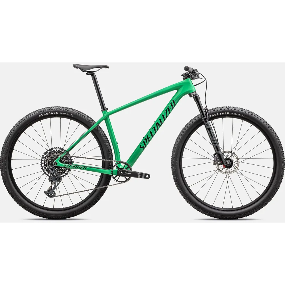 Image of Specialized Epic Hardtail Comp Mountain Bike 2024 Gloss Electric Green/Forest Green