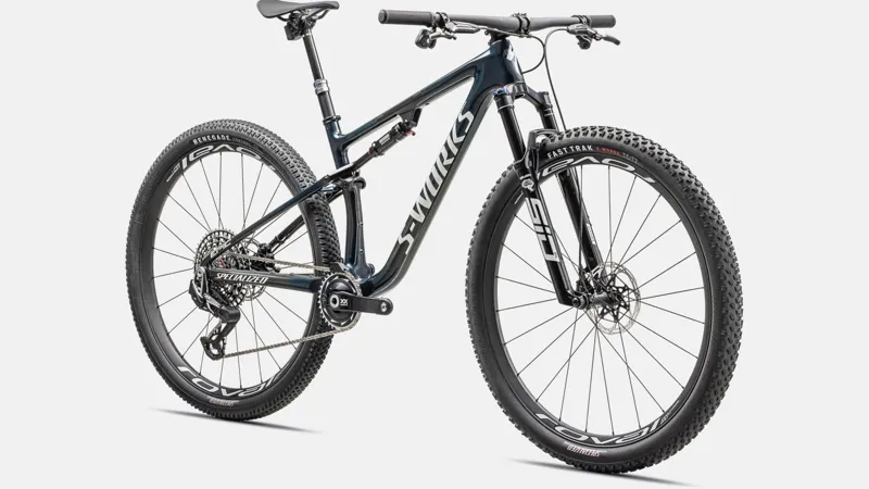 Specialized Epic S-Works Ltd Mountain Bike 2024 Gloss Teal Tint Fades/Metallic White Silver-1