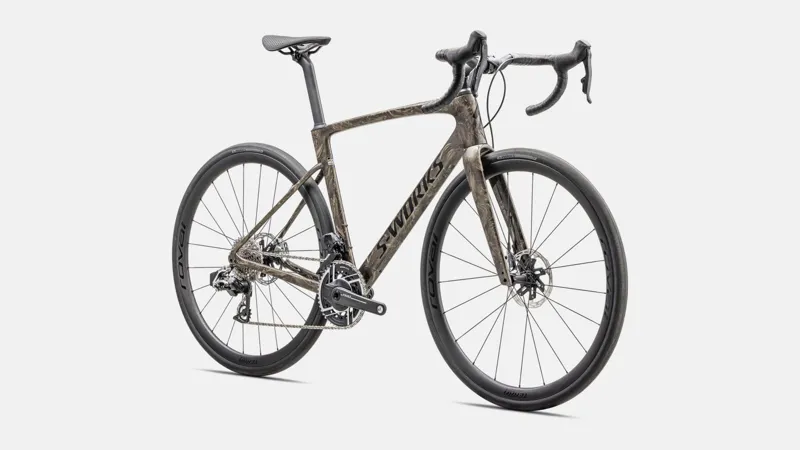 Specialized Roubaix S-Works Red AXS Road Bike 2025 Gloss Taupe/Gunmetal Strata/Charcoal-1
