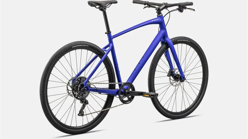 Specialized Sirrus X 3.0 Hybrid Bike 2024 Gloss Sapphire/Satin Reflective White/Electric Green Speckle Graphic-2